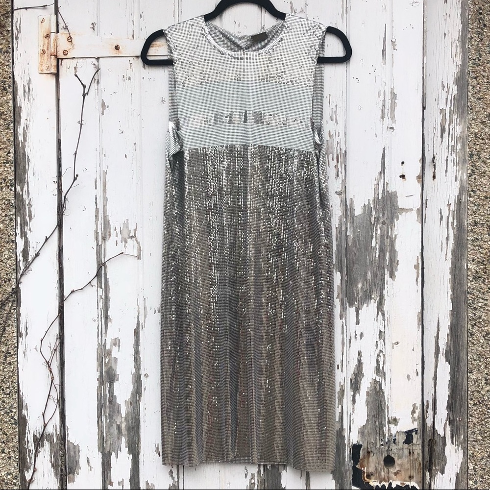 Paco Rabanne Chainmail Dress S 38 Stripe Mesh NEW